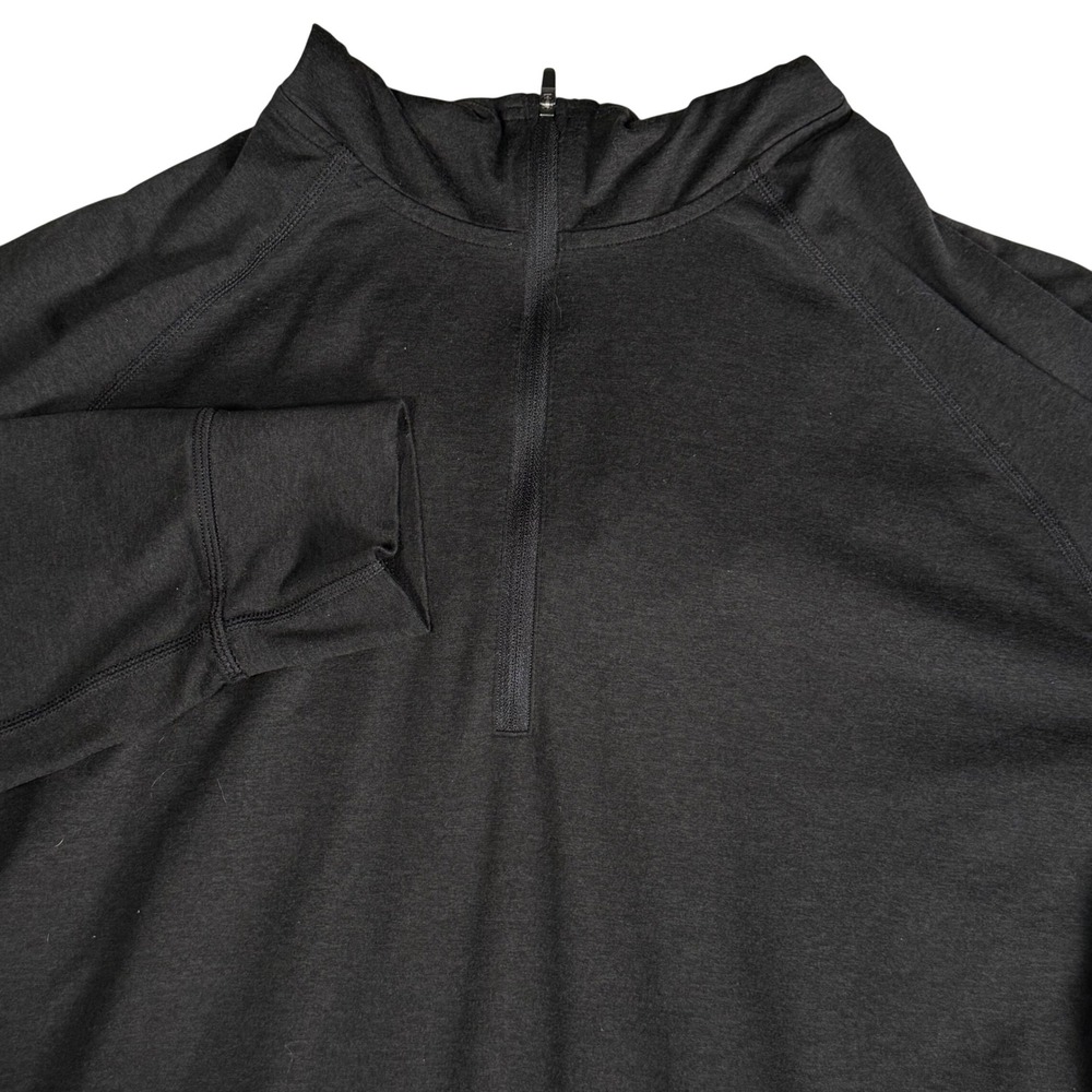 Vuori Ponto Performance Half Zip Hoodie Black Heather Mens Large V244 Pullover